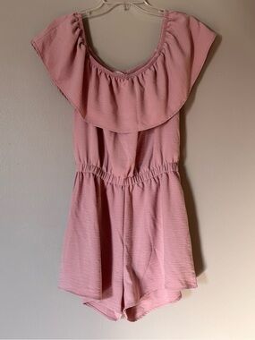 Haute Monde Pink Ruffled Women’s One-Piece Romper